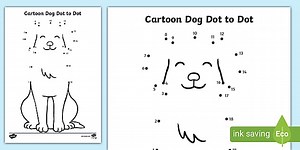 Printable Cartoon Dog Connect The Dots Activity