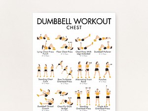 Dumbbell Exercises Chest PDF, Chest Workout With Dumbbells, Print It Yourself in Four Sizes: 8.5x11, 16x20, A4, or A3 - Etsy