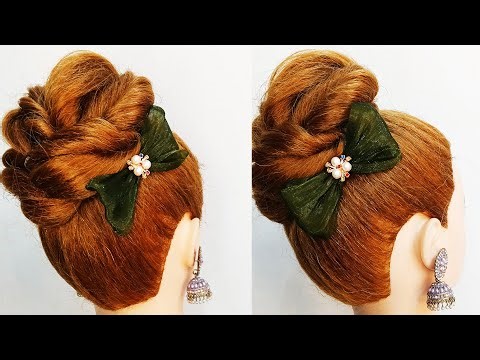 ✨ Beautiful Party Wear Twisted Bun Hairstyle | Easy & Elegant Updo ✨