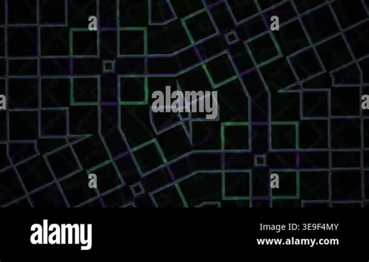 Abstract Geometric Grid Patterns Moving on Dark Background Stock Video Footage - Alamy