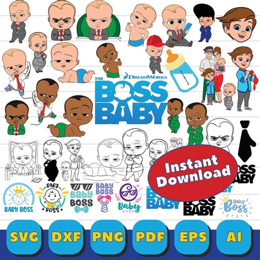 Boss Baby SVG PNG Bundle, Birthday Invitation Clipart (digital Download) - Etsy