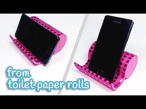 DIY crafts: PHONE HOLDER from toilet paper rolls - Innova Crafts