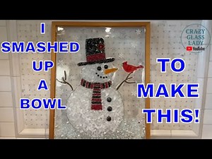How to break up your own glass to make a broken glass & epoxy resin snowman on framed glass