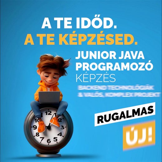 Nem fér bele, hogy naponta mindig ugyanakkor tanulj? Rugalmasan, de mégis biztosan szeretnél megtanulni programozni? Önállóan haladnál, de azért számítasz a folyamatos szakmai mentorálásra? A teljeskörű és mély elméleti tudás mellett gyakorlati feladatokra is vágysz? Akkor ez a képzés pont neked való! 👇🏻 A képzésen államilag elismert Junior Java backend fejlesztő szakképesítést szerezhetsz. Rugalmasan, egyéni időbeosztás szerint tanulhatsz, 3-5 hónap alatt, folyamatos mentori támogatás mellett