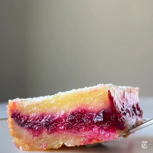 Cranberries add a complex tartness to these two-toned lemon bars. https://nyti.ms/3VVILB6 | The New York Times