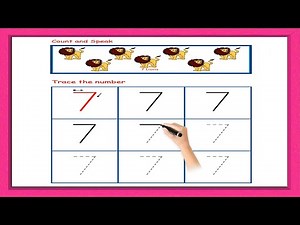 How to write Number 7 | Tracing | How to write numbers | Tracing Numbers Worksheets | Preschool