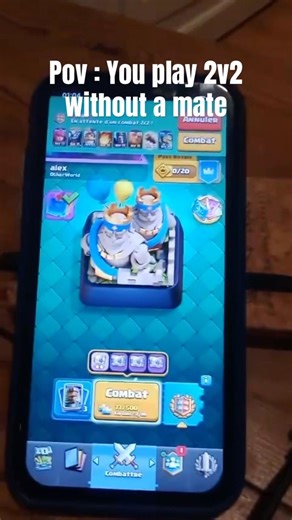 Pov : you play 2v2 without a mate #supercell #clashroyale #gaming #solovssquad #music #solo #yt