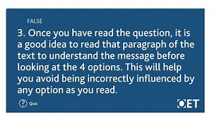 4.2K views · 62 reactions | How much do you know about Reading Part C? Test your knowledge with our true or false quiz! | OET | Facebook