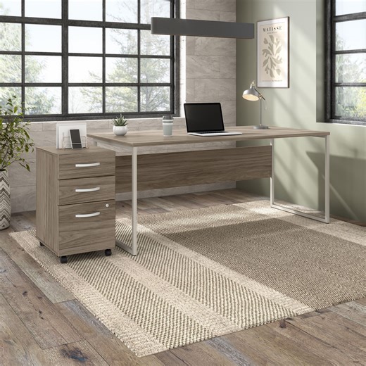 Bush Business Furniture Office 500 Collection Hybrid Desk and 3 Drawer Mobile Pedestal & Reviews | Wayfair