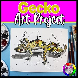 Watercolor Gecko Art Lesson Watercolour Art Project Summer Art Activity