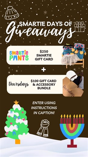 Smartiepants on Instagram: "DAY 2 OF SMARTIE DAYS OF GIVEAWAYS - COZY + STYLISH!🧣🧤❄️ We’re teaming up with Shop Thursdays - a curated boutique of clothing and accessories to keep families stylish and warm all season long. Together, we’re bringing a little holiday sparkle and winter comfort to one lucky winner with prizes from both brands. Consider it the perfect pairing of STYLE + PLAY this season! PRIZE: 🧣$100 Shop Thursdays Gift Card AND a Winter Accessory Bundle (toque, scarf + gloves) 🎁$