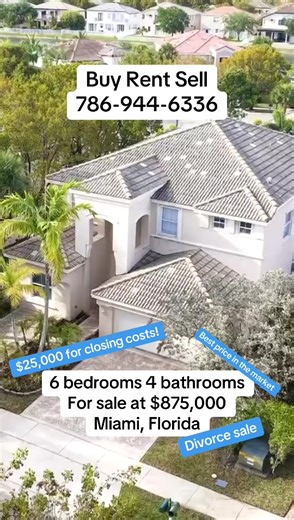 For Sale: Stunning 6-Bedroom, 4-Bathroom Miami Gem – Only $875,000! For Sale: Stunning 6-Bedroom, 4-Bathroom Miami Gem – Only $875,000! Discover your dream home in the heart of vibrant Miami, Florida! This spacious 6-bedroom, 4-bathroom residence offers unparalleled value at just $875,000, with $25,000 included for closing costs – the best price on the market! Perfect for families or those seeking luxury and space, this amazing home boasts modern amenities, generous living areas, and a prime loc
