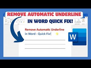 Remove Automatic Underline in Word Quick Fix!