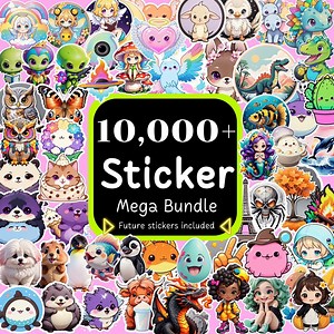 10,000  Sticker Mega Bundle, Digital Sticker Pack, Sticker Bundle, Printable Stickers, Sticker Design, Sticker PNG Files, Sticker Download - Etsy
