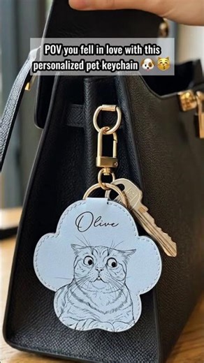 Custom Pet Portrait Gift For Dog Lover, Cat Lover Sketch Style | Personalized Keychain