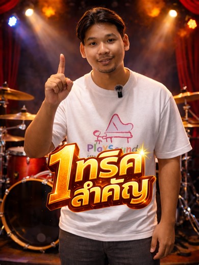 ‼️ 1 ทริคสำคัญ ที่น้องๆเรียนกลองควรฝึก ✨ วันนี้ครูนิวจะมาสอนการตีเขบ็ตสองชั้นแบบ Single Stroke 🥁 ที่จะช่วยเน้นการควบคุมไม้ คุมแรง และเสียงที่หนักแน่นอย่างสม่ำเสมอ ถ้าไม่อยากพลาดเทคนิคดีๆแบบนี้ ติดต่อได้ที่ Line : @playsound.np ( https://lin.ee/1vupPB7 ) ✅️ หลักสูตรเฉพาะสำหรับเด็ก ✅️ สอนแบบตัวต่อตัวที่จะช่วยพัฒนาศักยภาพแบบรายบุคคล ✅️ ทดลองเรียนฟรี ‼️ ✅️ ฟรีค่าแรกเข้า 🎈 ✨ สำหรับน้องที่ซื้อคอร์สเรียนครั้งแรก ✨ 🦄 รับกระเป๋าพี่ยูนิคอร์นไปเลยฟรีๆ 🦄 🚩PlaySound Central Nakhon Pathom ชั้น 1 โซน Educ