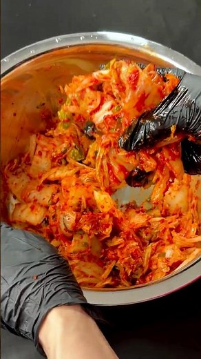 【爆食】新作キムチジャンで作る白菜キムチが極上の飯テロ。Kimchi Mukbang #Shorts #咀嚼音 #飯テロ