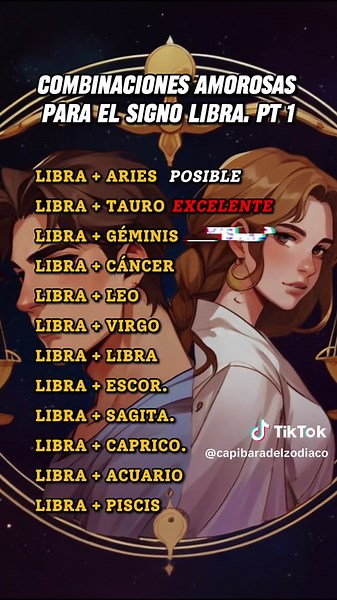 Combinaciones amorosas para el signo Libra - Parte 1