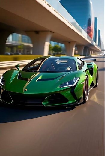 Green Sports Car in Action – Stunning Design