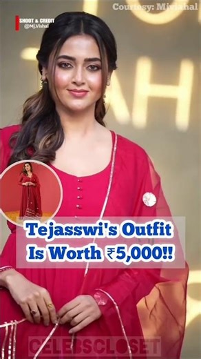 Tejasswi Prakash Georgette Outfit Looks Pure Royalty! #tejaswiprakash #ethnicwear​ #fashionstyle​