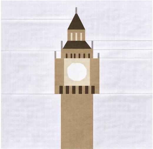 London - Big Ben Quilt Block Pattern – Foundation Paper Piecing PDF - Etsy