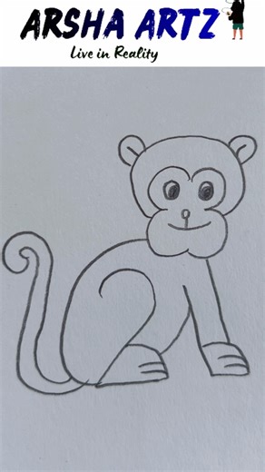 Easy monkey drawing with pencil || #art #pencil #drawing #shorts