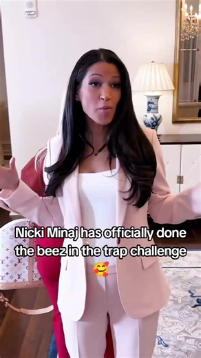 Nicki Minaj has officially done the beez in the trap challenge trend with Katie Miller in a recent post 💯🔥👑 #nickiminaj #newlook #nickiminajchallenge #beezinthetrap