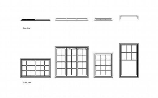 Double Hung Windows - Free CAD Drawings