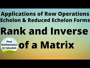 Row Operations and Echelon Form of a Matrix | LECTURE 2