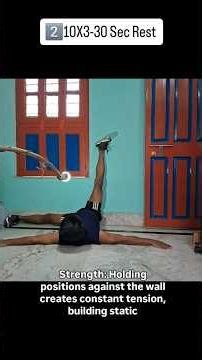 Wall AB circuit 🏋‍♂️#WallAbs`#WallCoreWorkout`#AbsUsingWall`#BeginnerAbs`#FlatTummyWorkout`#LowerAbs