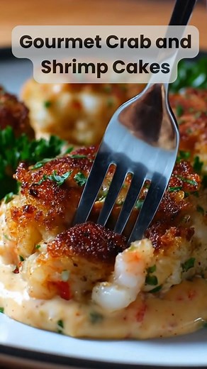 Gourmet Crab and Shrimp Cakes Golden, crispy on the outside and tender on the inside — these crab and shrimp cakes are a true seafood indulgence that’ll make your table feel like a coastal restaurant! Perfect for dinner or as an appetizer everyone will talk about. Ingredients ½ lb fresh lump crab meat ½ lb shrimp, peeled, deveined, and finely chopped 1 cup breadcrumbs (divided) 1 large egg ¼ cup mayonnaise 1 tbsp Dijon mustard 1 tbsp Worcestershire sauce 2 tsp Old Bay seasoning 1 tbsp lemon juic