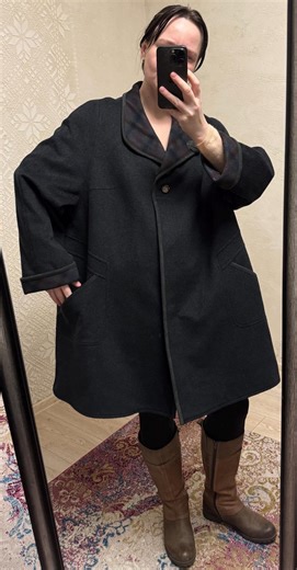 Plus Size Wool Blend Coat (EU 50 / UK 24) Dark Green/black, Baronia Pischl, Statement Winter Coat - Etsy