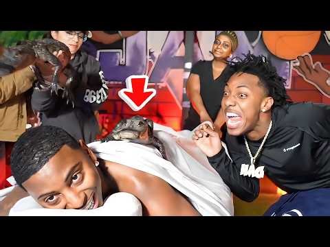 BadKidJay PRANKS FunnyMike With BABY ALLIGATORS During A MASSAGE.. 😭🐊