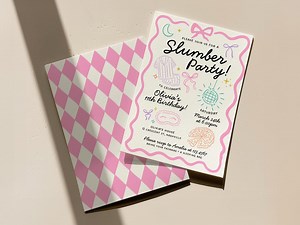 Slumber Party Invitation Template, Editable Sleepover Birthday Invite, Digital Download - Etsy Australia