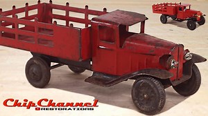 Watch as this vintage Wyandotte toy truck gets restored to like new quality | Chip Channel Restorations