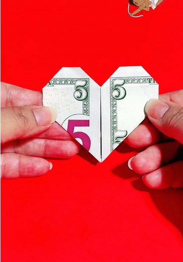 #como hacer un corazón con un billete #Valentine’ Gift Ideas#corazon#heart#ideas para un regalo hecho con dinero 💵 🇺🇸🇲🇽❤️