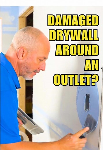 Damaged drywall around an electrical box? Here’s a simple way to fix it. Learn how to repair oversized drywall cuts using expansion foam, tape, and joint compound so the finished surface is flat and seamless, with no ridges or shadow lines. #DrywallRepair #DIYHomeRepair #HomeRenovation
