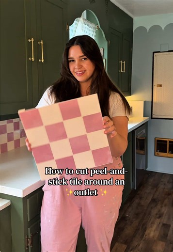 Cutting Peel and Stick Tile Around Outlets