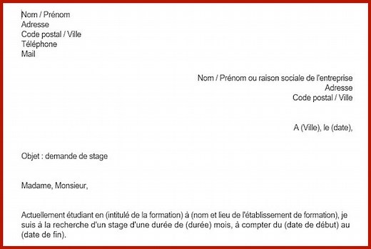 Lettre de motivation pour un stage : exemple et modèle gratuit