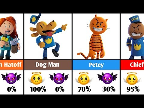 Dog Man Characters – Good 😇 vs Evil 😈