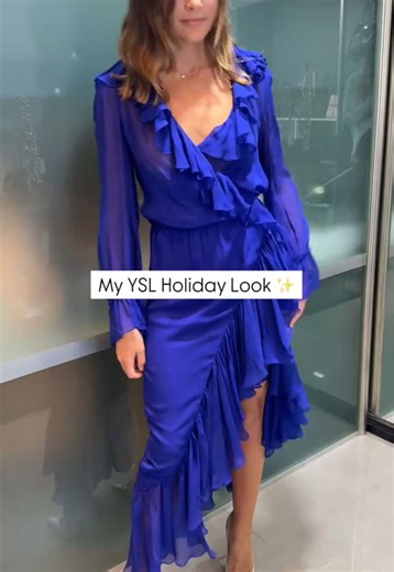 Saint Laurent Silk Wrap Dress for the Holiday Season