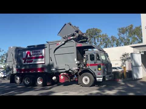 Athens Services front loader trash truck #24124 Peterbilt 520