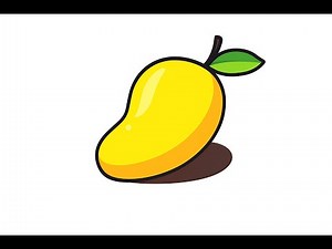 How to draw a mango | cartoon version #Cartoon #MangoDrawing #ArtTutorial #CreativeDrawing #FruitArt