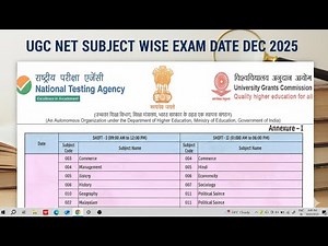 UGC NET Dec 2025 Subject Wise Exam Date / Schedule | Kab hoga UGC NET ka Exam ? Net Exam Update