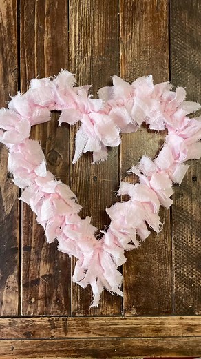 Pink Rag Heart Wreath | Knot Just Chalk