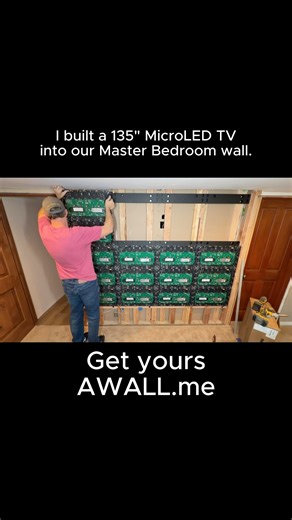 AWALL MicroLED install in my wall. Comment for full video. #videowall #awall #luxurylifestyle #diy