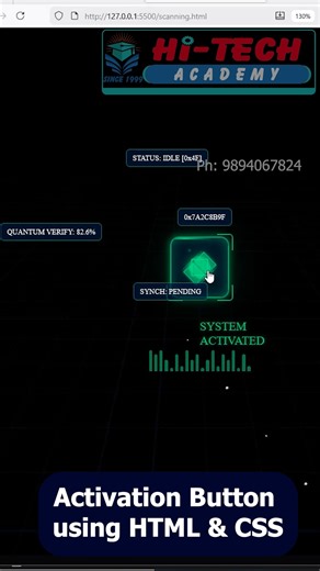 Activation Button Using HTML and CSS An activation button is a key call-to-action (CTA) element on a website that allows users to activate an account, verify access, or start a service. Activation buttons are commonly used in signup pages, email verification screens, SaaS dashboards, and user onboarding flows. Creating an activation button using HTML and CSS ensures better performance, accessibility, and search engine visibility. Importance of an Activation Button An activation button helps user
