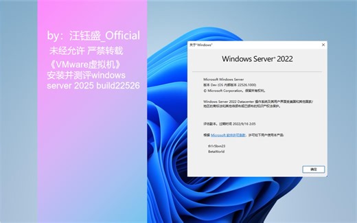《VMware虚拟机》安装并测评windows server 2025 build22526
