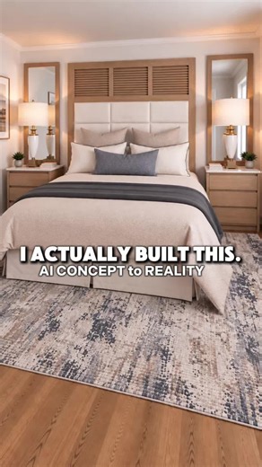I actually built this bedroom from an AI concept. This DIY bedroom makeover features a massive slatted wood headboard, custom bedroom storage, built-in design details, custom mirrors, and creative bedroom lighting. I’ll show you how we built this DIY headboard, created the custom storage, and brought the entire bedroom design together — step by step. If you’re looking for bedroom makeover ideas, DIY home improvement projects, woodworking ideas, custom built-ins, modern bedroom design, or home re