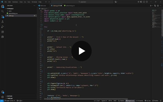 #datascience #salesprediction #machinelearning #codesoft #python #eda #internship #analytics #learningbydoing | Anand Singh